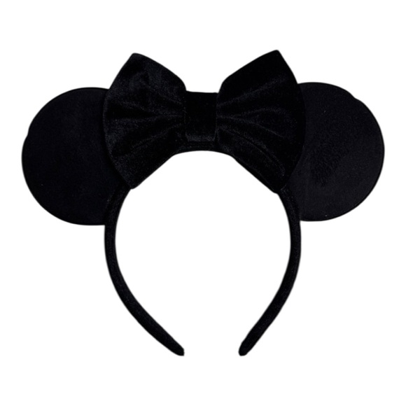 Velvet Mouse Ears Headband - Festival or Theme Park Style Black - Picture 1 of 1